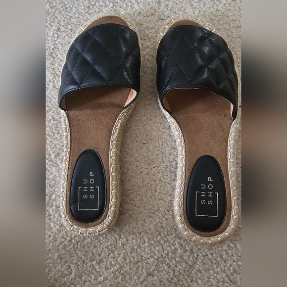 New Shu Shop Catherine" Quilted Espadrille Slides Size 8.5 - Picture 8 of 9